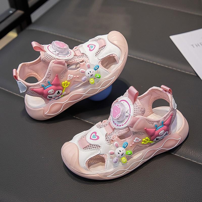 [Summer Closed Toe Sandals for Girls Comfortable Korean Beach Shoes Student Casual Fashion Soft Sole Kids Footwear]