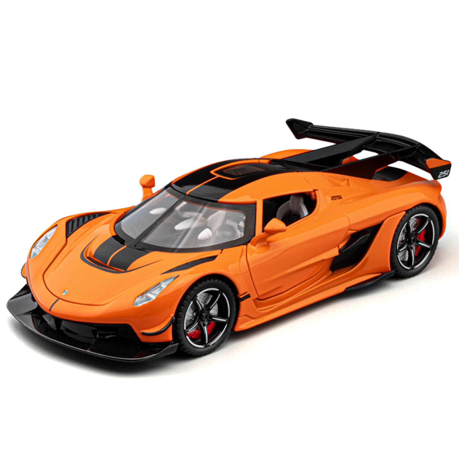 1/22 Metall Diecast Koenigsegg JESKO Supersportwagen Modell Rennen Geschenk Junge Simulation Ton und Licht Rückzug Sammlung Ornamente orange
