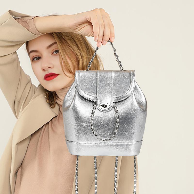 Large Capacity Travel Small Backpack College Student Simple Leather Casual Women Fashion High Sense Backpack Women