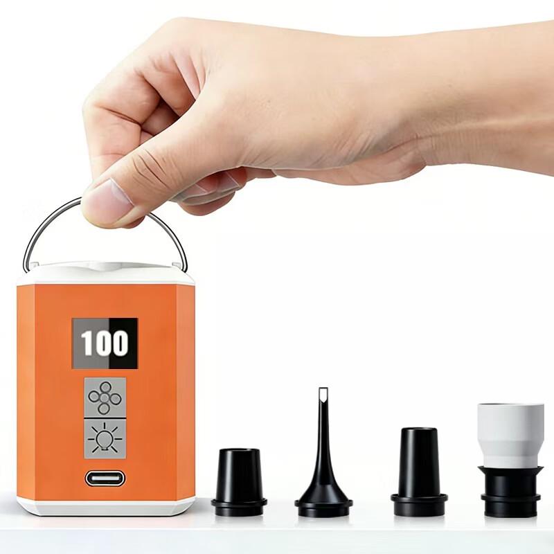 Lishi Outdoor Portable Camping Air Pump with Lantern оранжевый