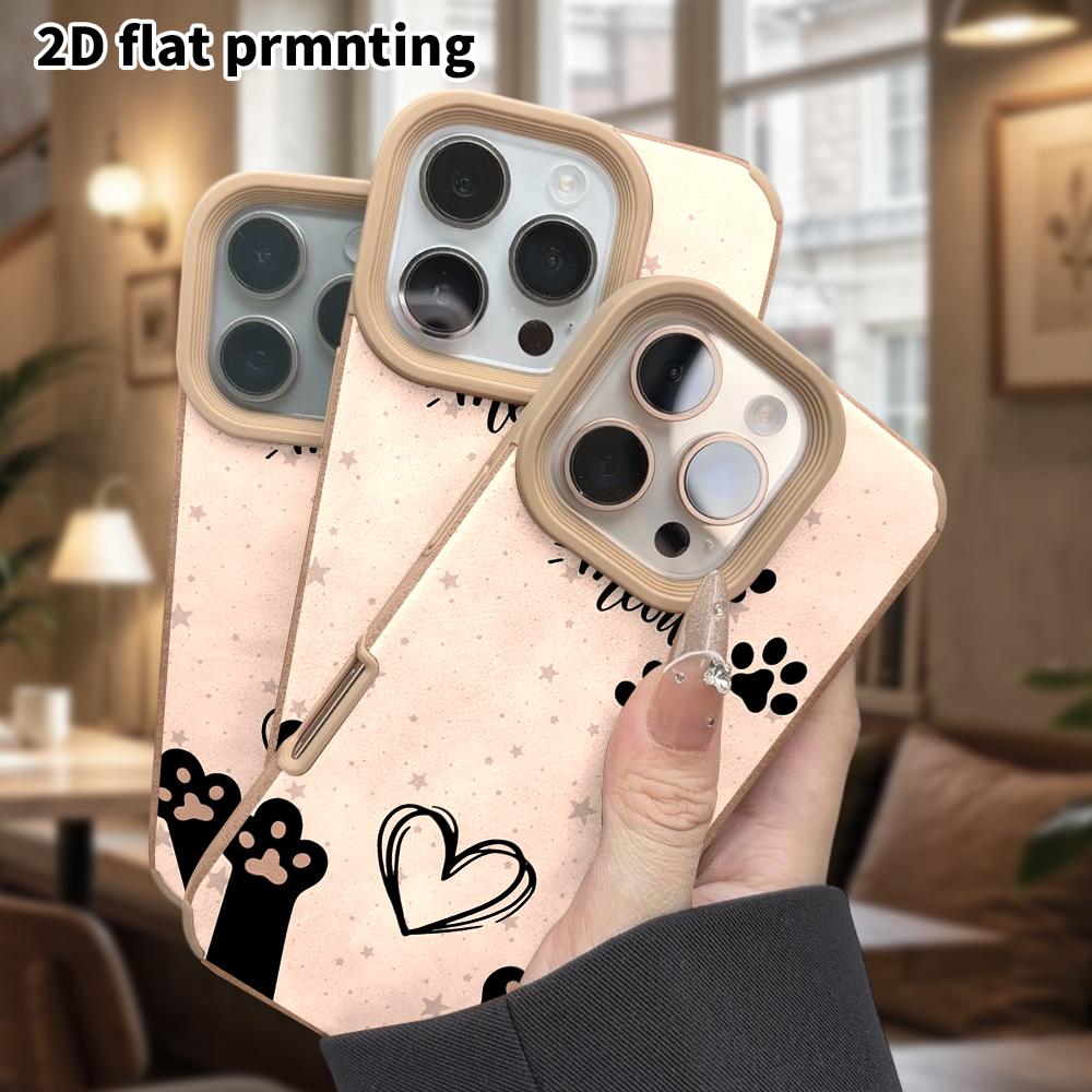 Phone Case: Lambskin 2D Flat Samsung Galaxy A34 A35 M05 M06 S20 S22 S21 FE Plus 5G Protective Case, Cat Paw Print, Christmas and Halloween Gift