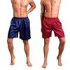 Men Beach Shorts Satin Soft Solid Color Underwear Elastic Waist Sleeping Plus Size Loose Pajamas Bottoms Men Clothes