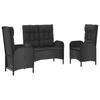 Ensemble de jardin - Maison Exclusive - 3 pièces - Noir - Avec coussins