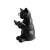 Reading Figurine with Glasses, Resin Statue for Bookshelf Desk Decor, Gift for Book Lovers and Lovers