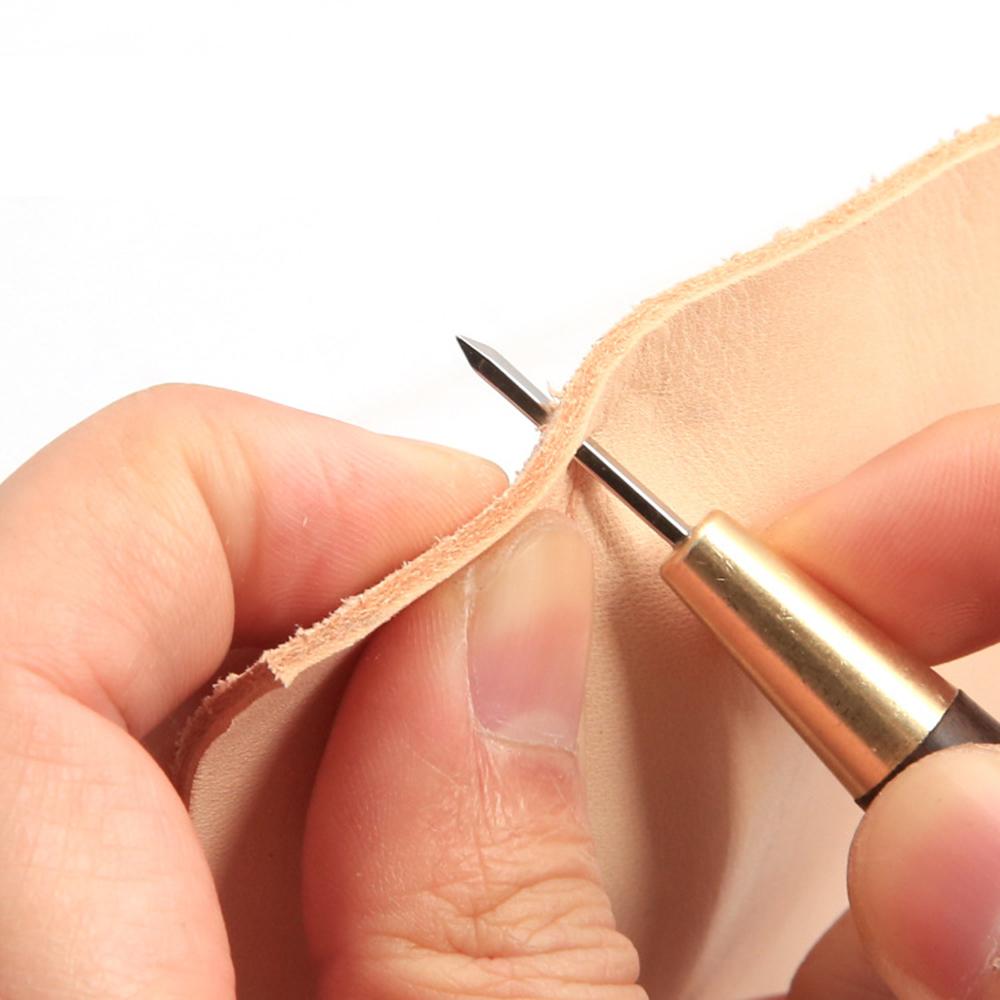 

4Pcs DIY Leather Craft Tools Set Sandalwood Handle Rhombic Awl Precision Leather Punches Type A