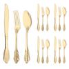 12Pcs 18/8 Stainless Steel Royal Cutlery Set Shiny Gold Dinnerware Tableware Knives Forks Spoons Western Dinner Set