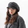Solid Color Versatile Octagonal Hat for Women in Autumn and Winter Hong Kong Style Warm and Face Showing Little Painter Hat Newsboy Hat Trendy