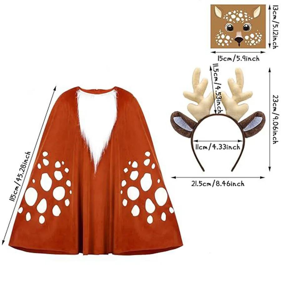 

Christmas Deer Costume Set Women s Adult Reindeer Costume Including Deer Cloak Costume One Size