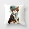 Cute Cat  Print Polyester Cushion Cover 45x45 Throw Pillow Case For Sofa Car Home Decorative Pillowcase Pillow Cover