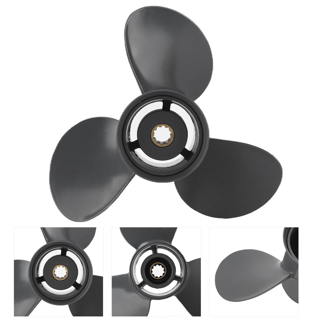 9 7 8in 11in Boat Outboard Propeller 3 Blades 10T RH Aluminium Alloy for Engines 20‑30HP