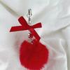 Bowknot Plush Keychain Pendant Multicolor Furry Ball Key Chains Fashionable Keyring Ornament for Phones Car Keys Bags