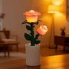 Pink Flower Table Lamp Plastic Atmosphere Night Light Creative Bedside Lamp  Home Decor