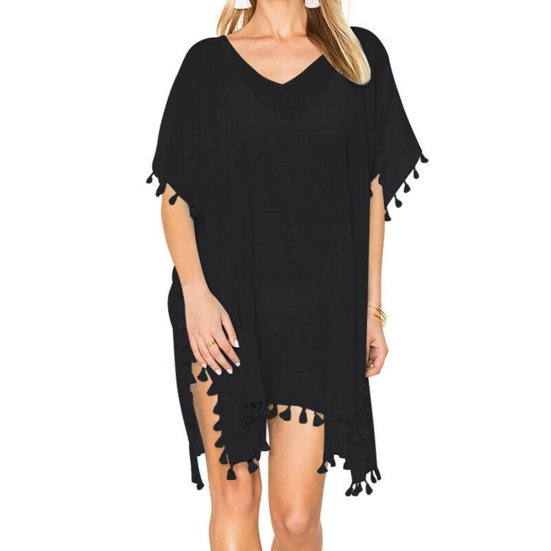Cover Up Dress Swimsuit Bikini Beach Wear Women's Tassel Bathing Suit Beach Sun Protection Clothing