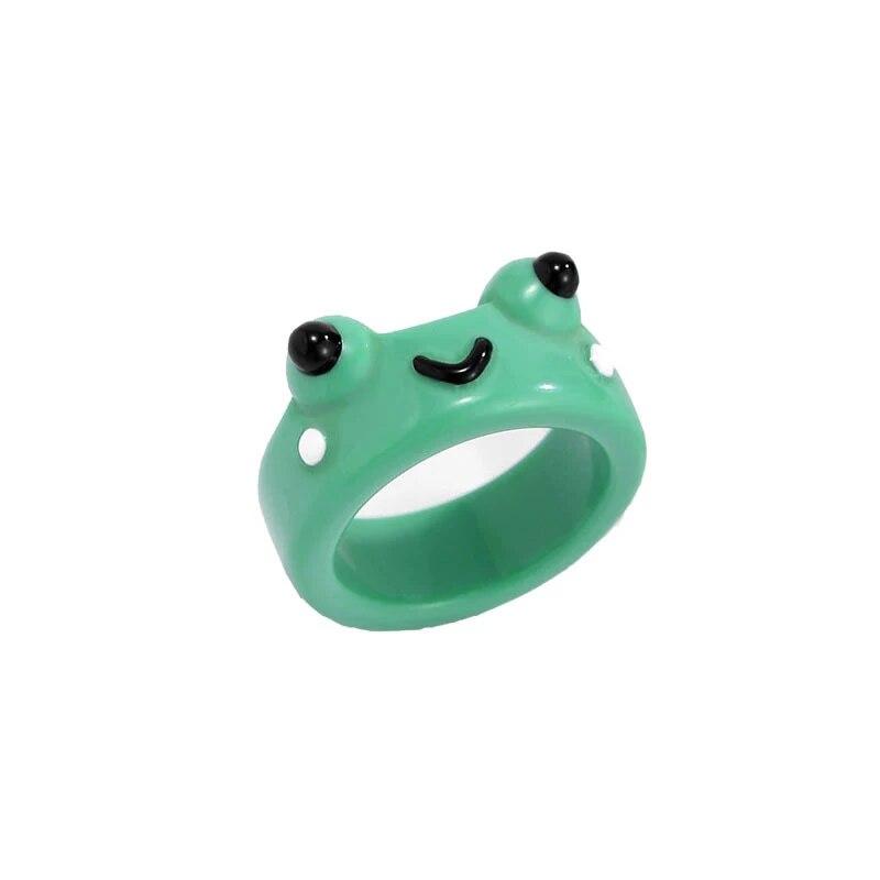 Cute Women Men Simple Design Rings Vintage Owl Frog Smiling Ring For Woman Girl Ancient Silver Color Retro Punk Jewelry Gift