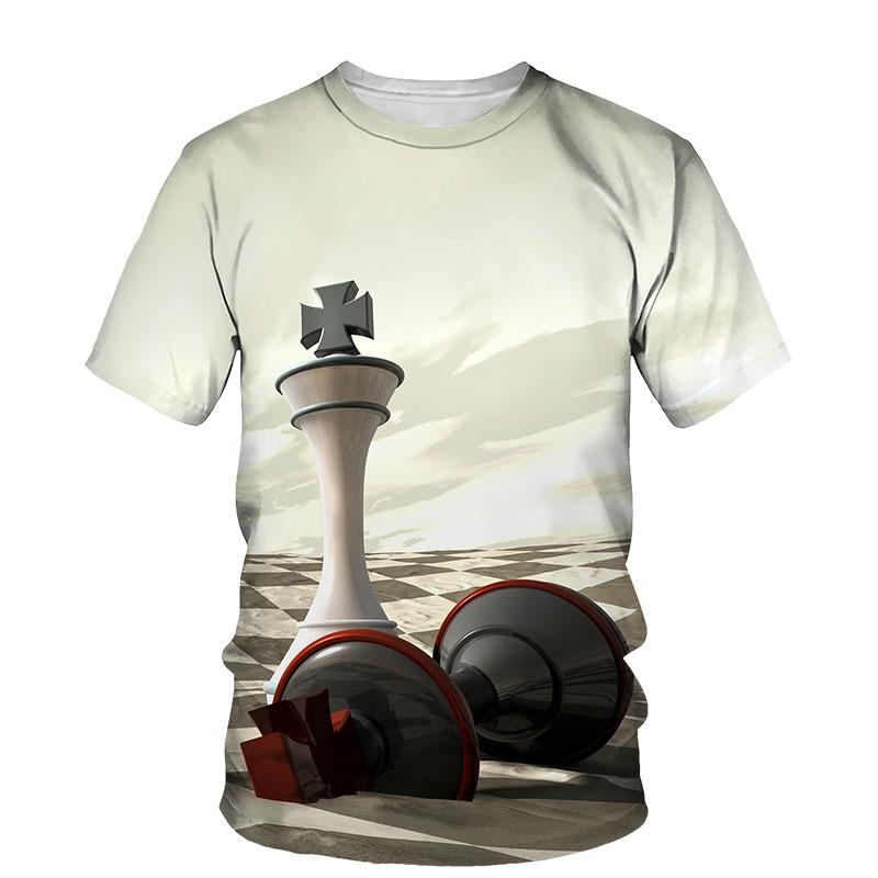 Trend 3D Printed Chess Graphic T Shirts For Men Short Sleeve Casual Tee Tops Streetwear Full Print Men Tshirt Designer Clothes Men