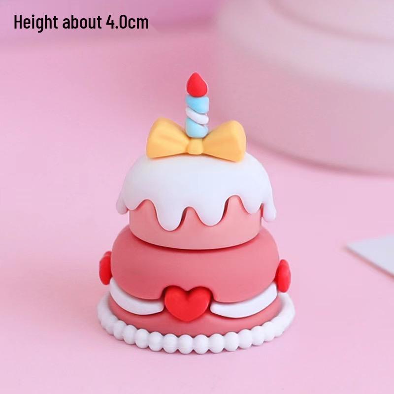 3D Weiche Gummi Mini Cupcake Dekoration Ornamente für Kindergeburtstagsverkleidung