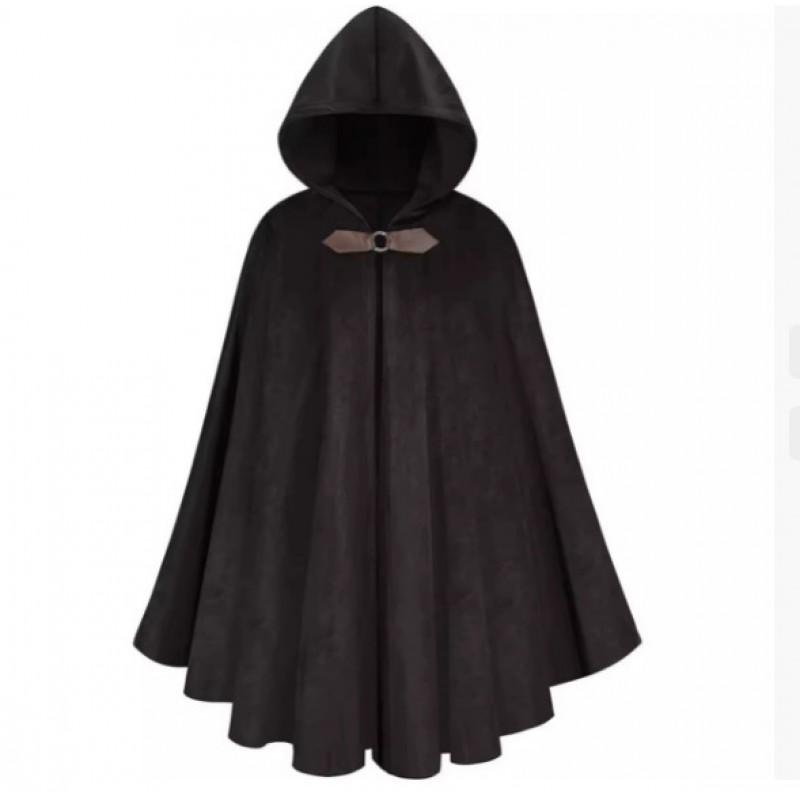 Medieval Faux Suede Cloak Halloween Warrior Cosplay Costume Role Play