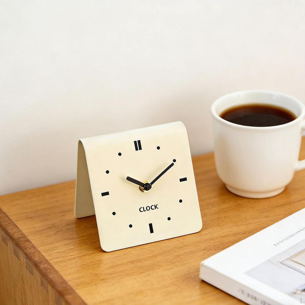 Acrylic Analog Table Clock, Silent, Decorative for Living Room Shelf.