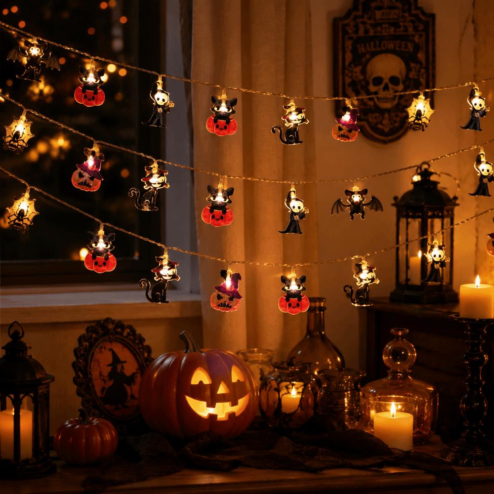 Ghost Party Decoration Pumpkin LED Light Hanging Decorations Lamp String  Theme Party
