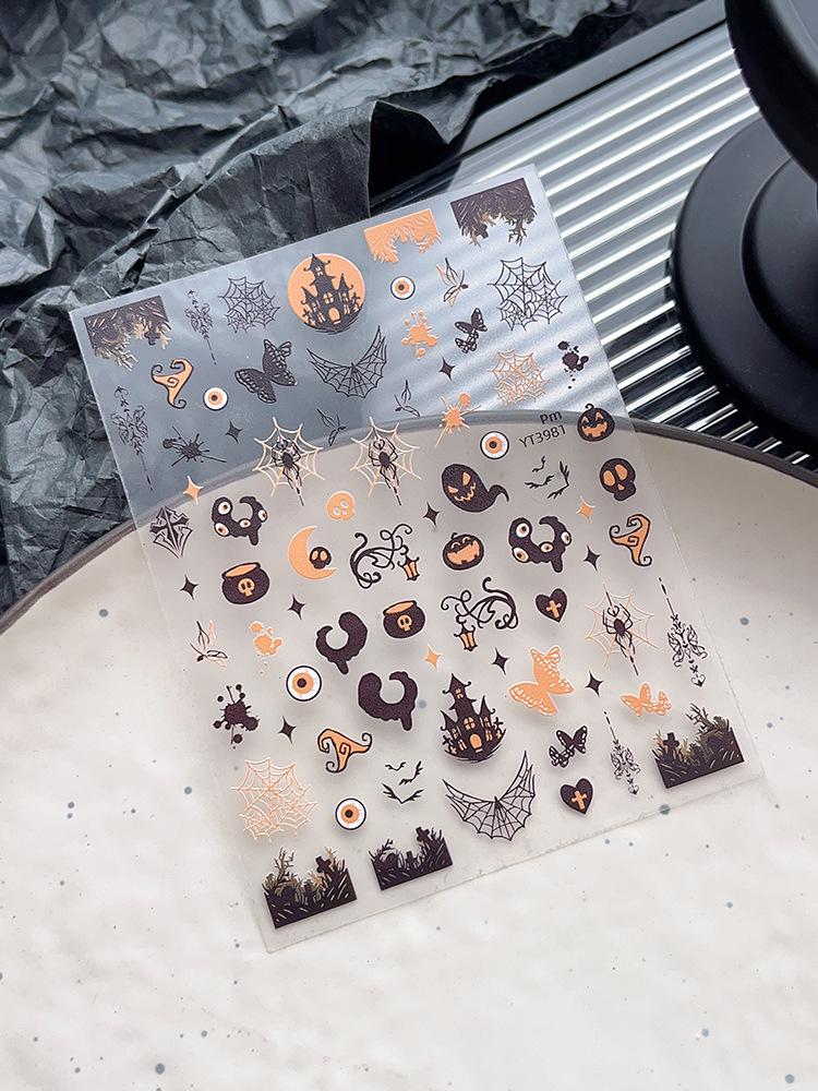 

Наклейки для ногтей YITU Ant Graph Замок привидений на Хэллоуин - Ретро стиль, самоклеящиеся, YT3981.