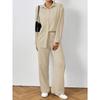 Women 2 Piece Casual Set Button Up Shirt And Elastic Waist Wide Leg Pants