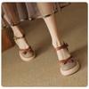 Retro Shoes, Thick-soled High Heels, Women's Cutouts, Thick Heels, Casual One-button Sandals