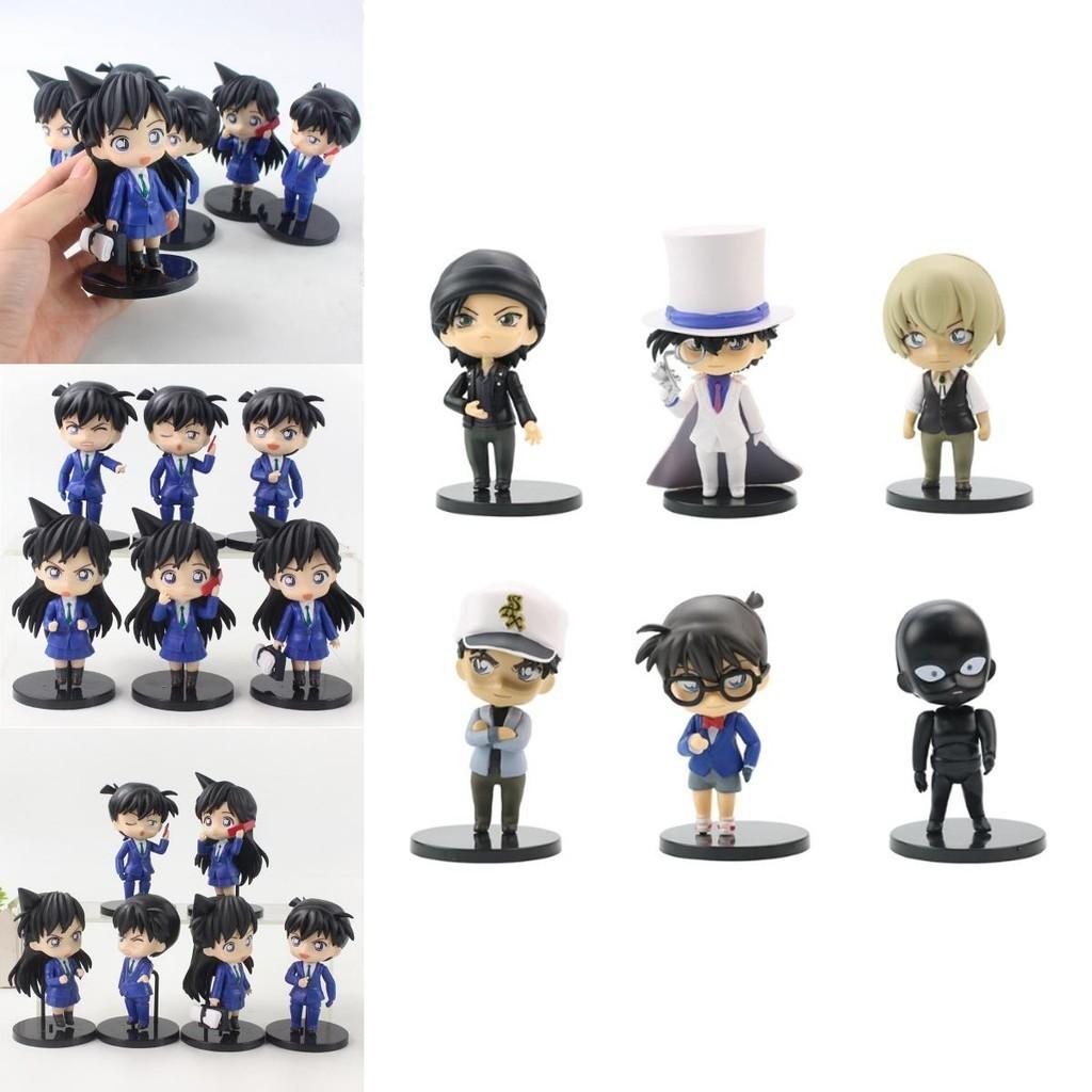 Cute Detective Conan Q Version Figures Set Of 6 Desk Display Cake Topper Home Decoration