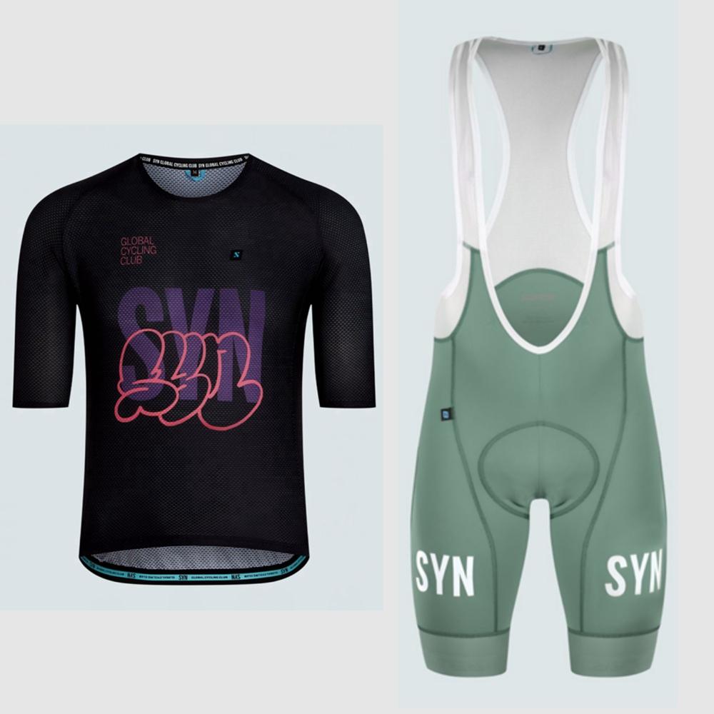 Short Sleeve Cycling Set with Bib Shorts Bicycle Sports MTB Kit
