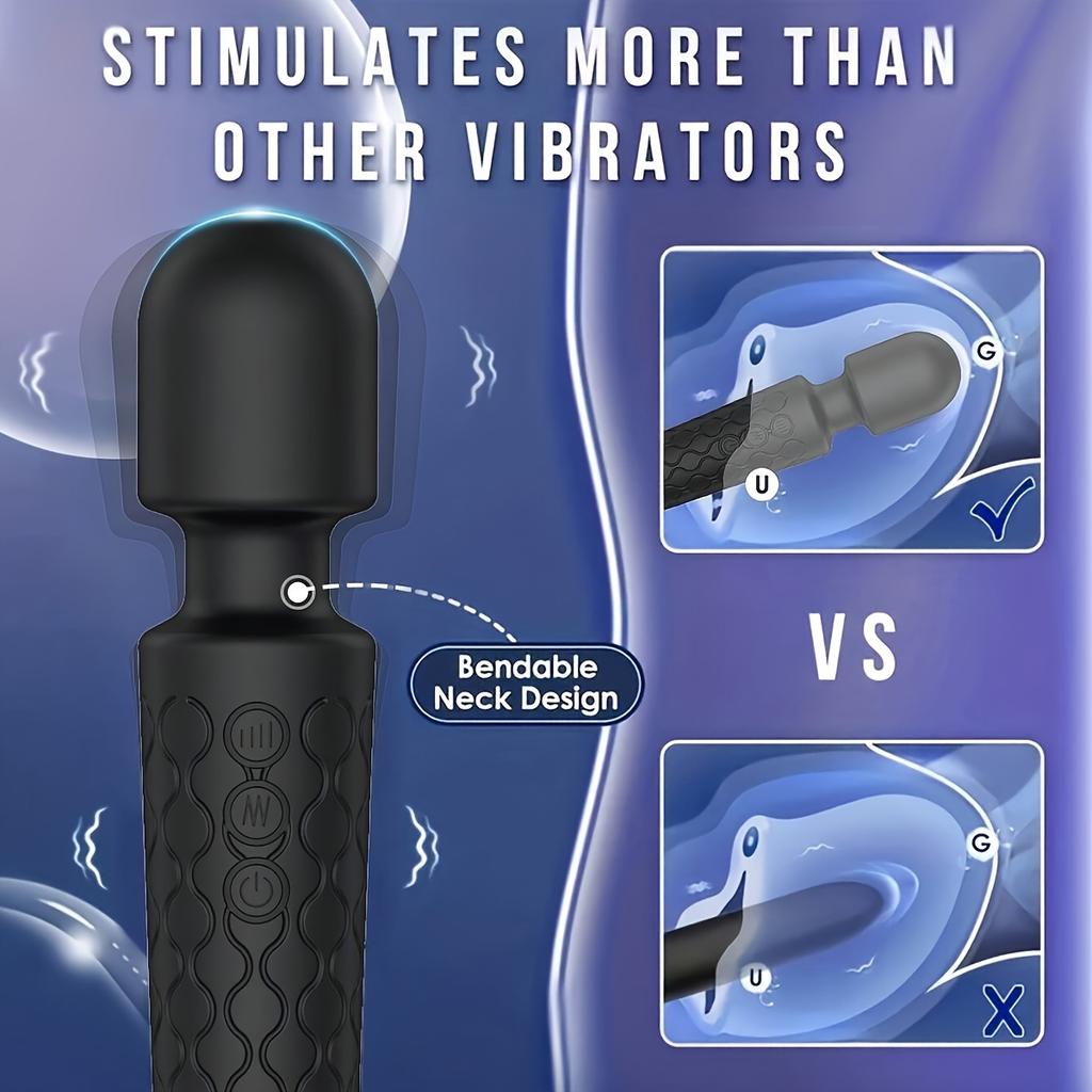 Handmassagegerät Wiederaufladbares Handmassagegerät für Tiefengewebe Nacken Rücken Vibrator Stab G-Punkt Klitoris Stimulation Sexspielzeug für Erwachsene für Brustwarzen