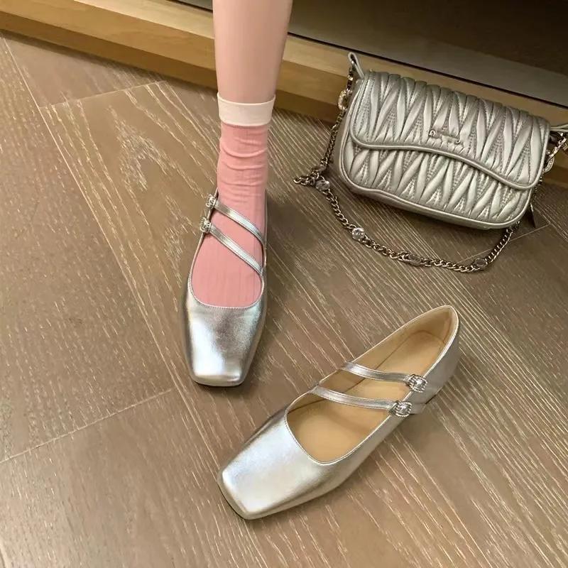 Scarpe Mary Janes da Donna con Doppia Fibbia Scarpe da Abito in Vernice Décolleté con Tacco Alto Retro Scarpe da Donna Nere Rosse 8962N