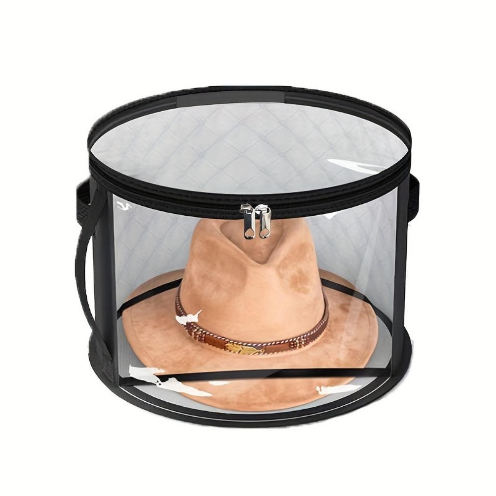 Enkel Transparent Modehatt Förvaring Bucket Hat Förvaring Gudar Strandhatt Förvaringsväska Stapelbar Rund Brätt Hatt Förvaringsväska Synlig Klädförvaring