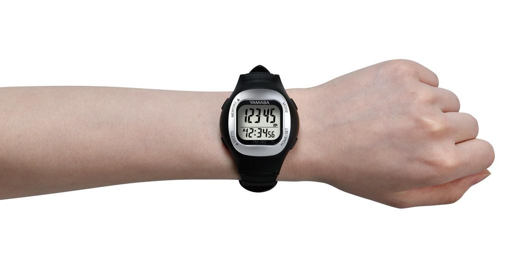 YAMASA Watch Pedometer Black (WATCH MANPO) [Wristwatch-Style Pedometer]