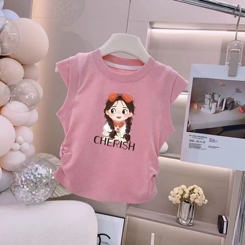 Girls Cotton Sleeveless Tank Top Summer Stylish and Versatile 100