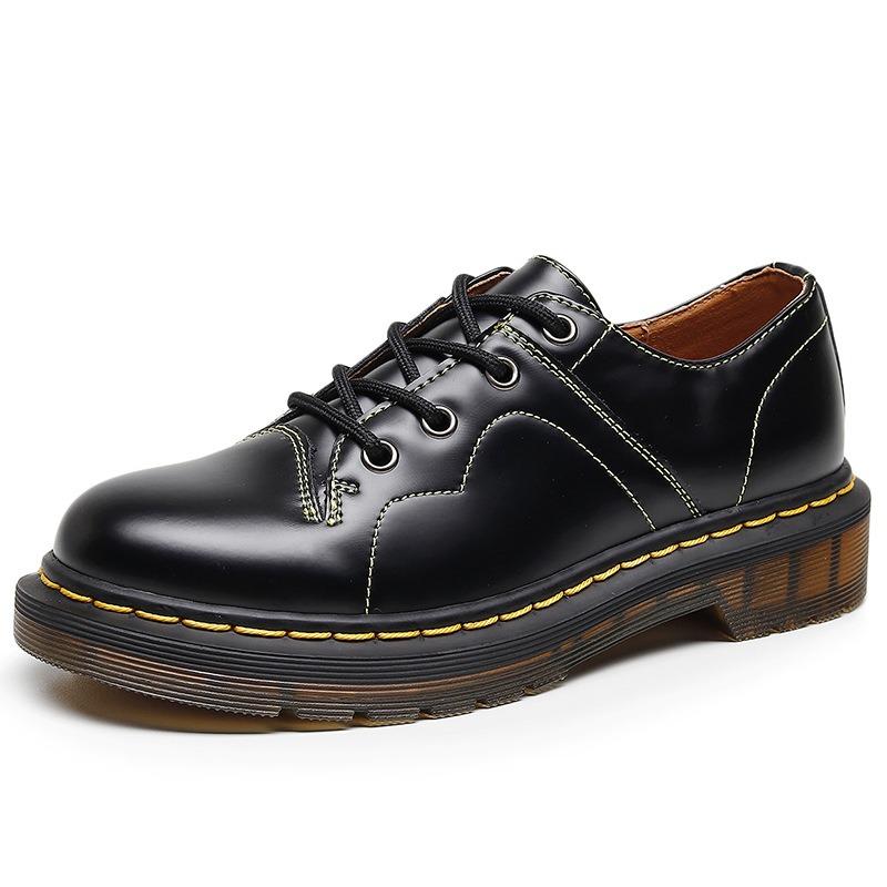 Martin Shoe Hole Low-top Leather Shoes Hurch Hoe Men's and Women's Summer Retro Glossy Leather Shoes