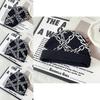 Y2k Goth Style Knit Hat With Chain Pattern For Streetwear And Hiphop Fans