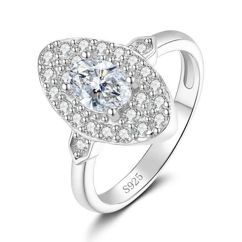 Vintage Chic Sterling Moissanite Solitaire Ring Women Adjustable Open Band Crown Design Elegant Oval Cut Adjustable Open Band
