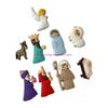 9Pcs/Set Nativity Scene Patches PVC Mini Statue Cartoon Flatback Charm Embellishments for Christmas DIY Craft Decors