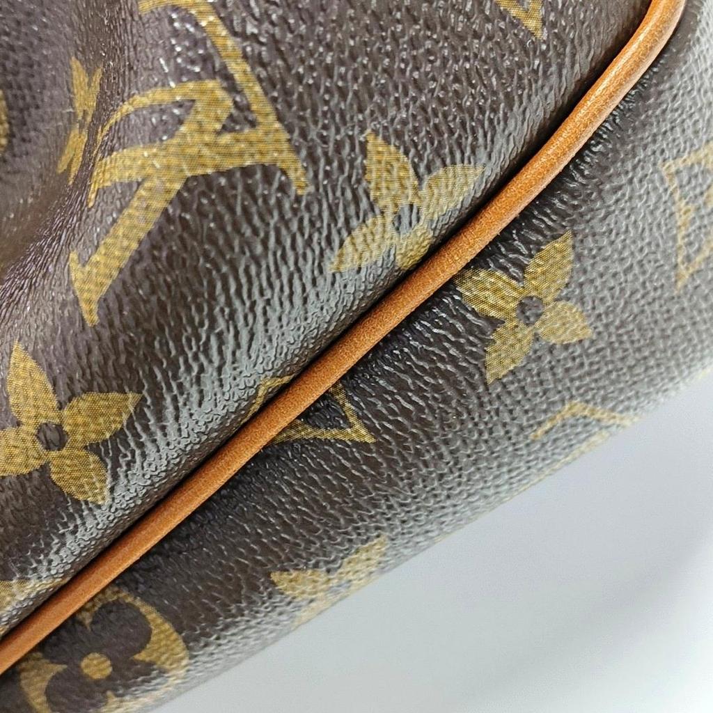 [Pre-Owned] Zipper Closure Logo Print Monogram Coated Canvas With Leather Trim Dumpling Bag - Fair #O71UPN