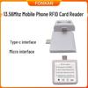 Lector de Tarjetas Móvil RFID Tipo-C de 13.56MHz Ultracompacto para Etiquetas IC 14443A