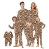 Set de pijama din flanelă cu imprimeu de Crăciun coordonat pentru familie, cu bluză cu mânecă lungă și pantaloni