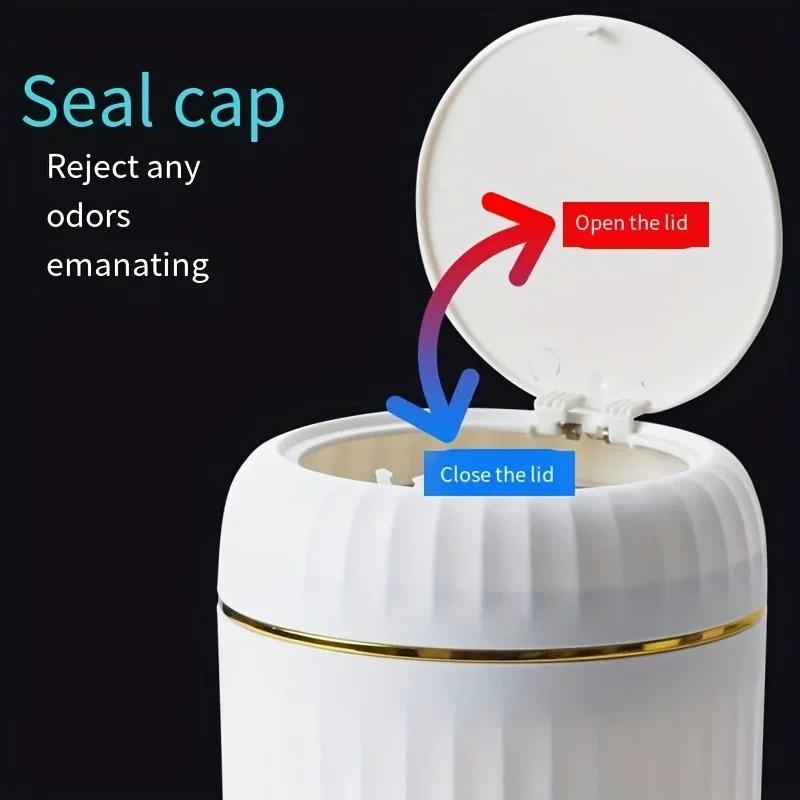 Office & Study Desktop Trash Can, Mini Plastic Press-Type with Lid, Odor-Resistant Home Storage Bin for Living Room & Coffee Tab