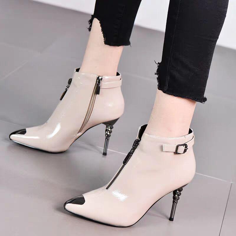 Туфли на шпильке с острым носком женские сапоги на высоком каблуке 8 см в европейском и американском стиле пикантные остроконечные туфли 39 3980₽