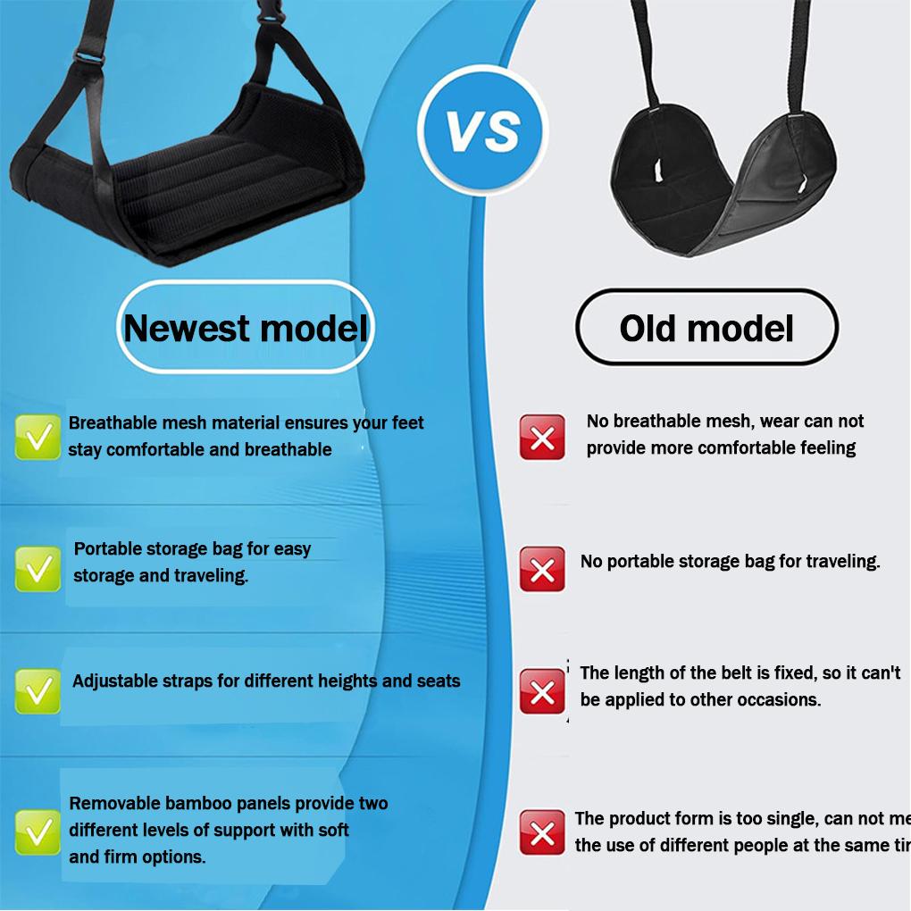 Portable Hanging Foot Hammock Plane Essentials For Long Haul Flights Under Desk Foot Rest