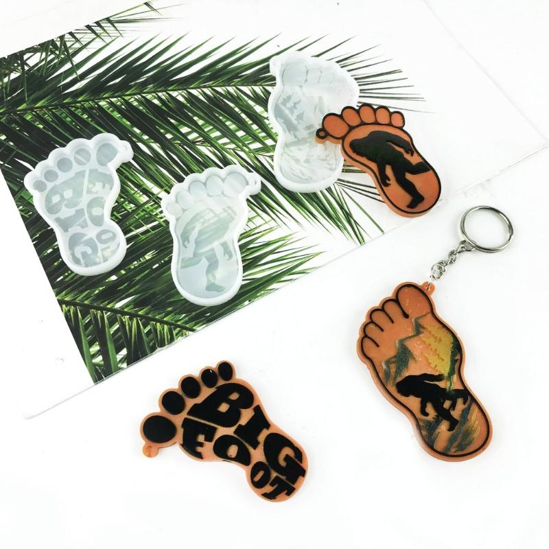 Foot Silicone Resin Mold,Foot  Epoxy Resin Casting Mold for DIY Crafts Car Pendant Jewelry Making Keychain Silicone Mold
