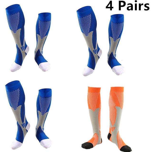 2/3/4 Pairs Running Men Compression Socks Fit Varicose Veins Football Soccer Stockings 30 Mmhg Atheletic Men Women Sports Socks