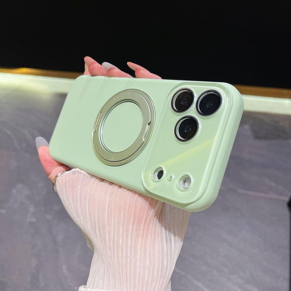 iPhone 17 Pro Max Liquid Silicone Case with Ring Holder and Large Window, 17 Series Protective Cover