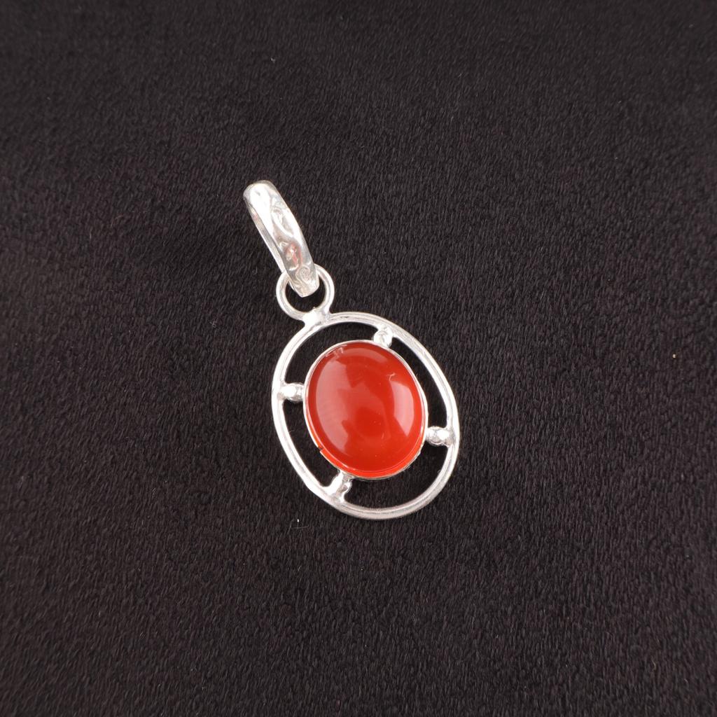 Oval Natural Carnelian Daughter Gift Handcrafted Boho Pendant Jewelry 925 Silver PP-6-31