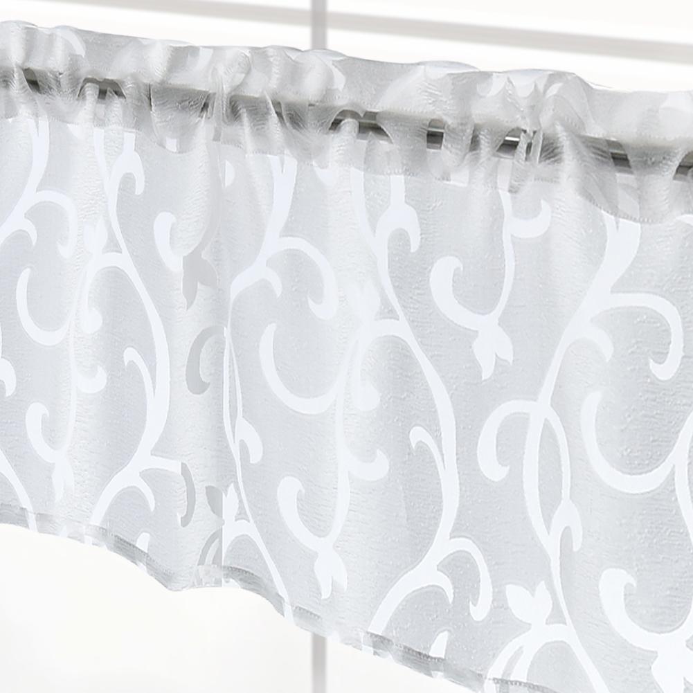 NAPEARL Scurtă fereastră jacquard stil pastoral în carouri lavabilă tul perdea