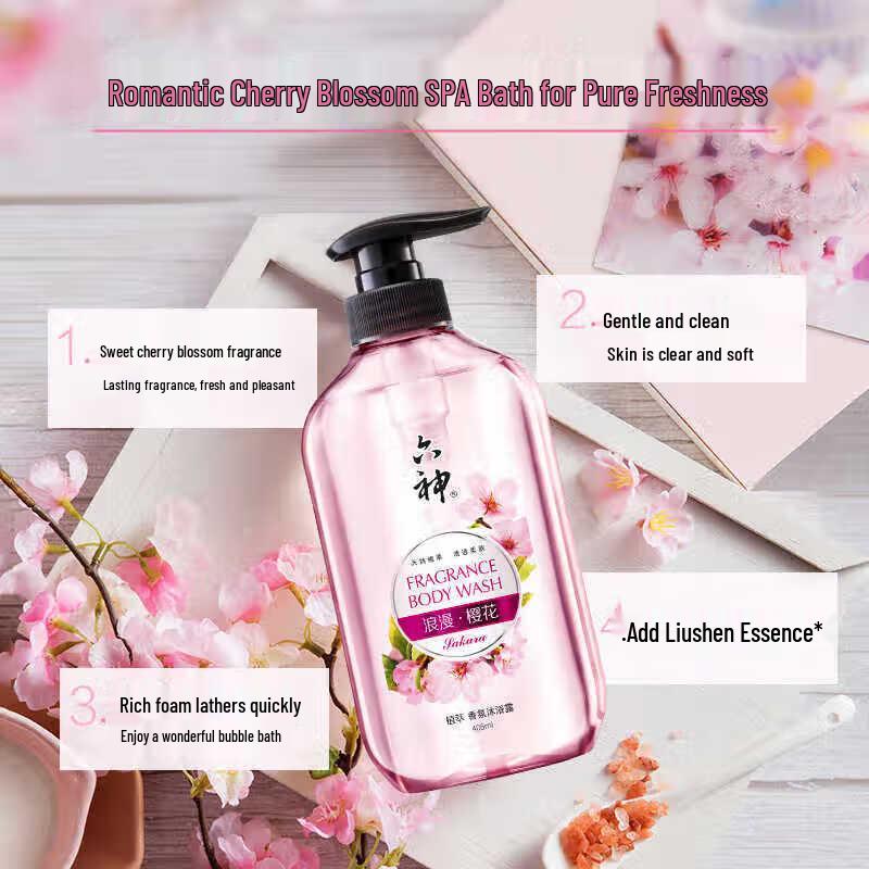 Liùshén Romantic Cherry Blossom Fragrance Shower Gel
