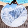 Snow Mountain Round Beach Towel Microfiber Nature Scenery Beach Blanket Absorbent Quick Dry Sand Free Bath Towel Picnic Yoga Mat